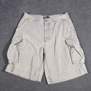 Polo Ralph Lauren Shorts Mens 34 Cargo Baggy Heavy Paratroop Twill Gray Y2K